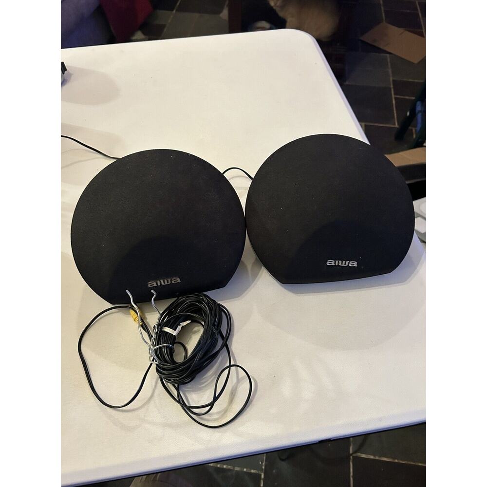 Aiwa Speaker System Pair SX-R275 40W Surround Sound Home Black 18' Wires